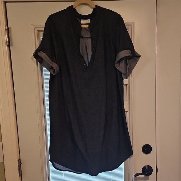 Bobbie Brooks Navy Denim Shirtdress 2x - Picture 1 of 2